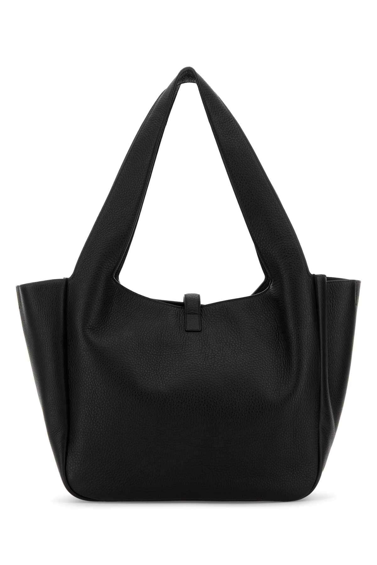 Saint Laurent Women Black Leather Le 5 Ã 7 Bea Shopping Bag
