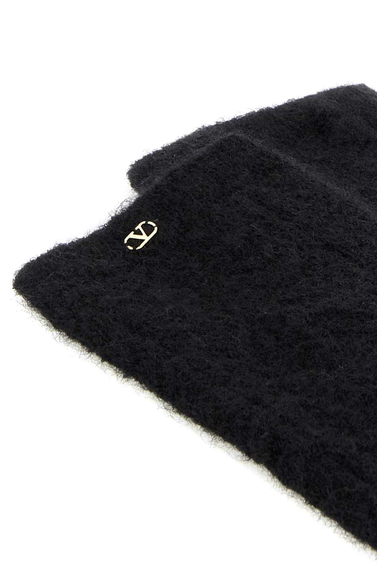 Valentino Garavani Women Black Stretch Mohair Blend Socks