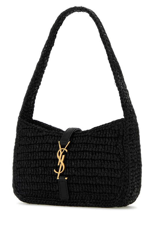 Saint Laurent Women Black Raffia Mini Le 5 Ã 7 Handbag