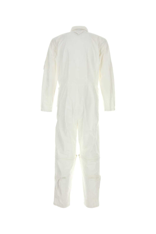Prada Men White Cotton Jumpsuit