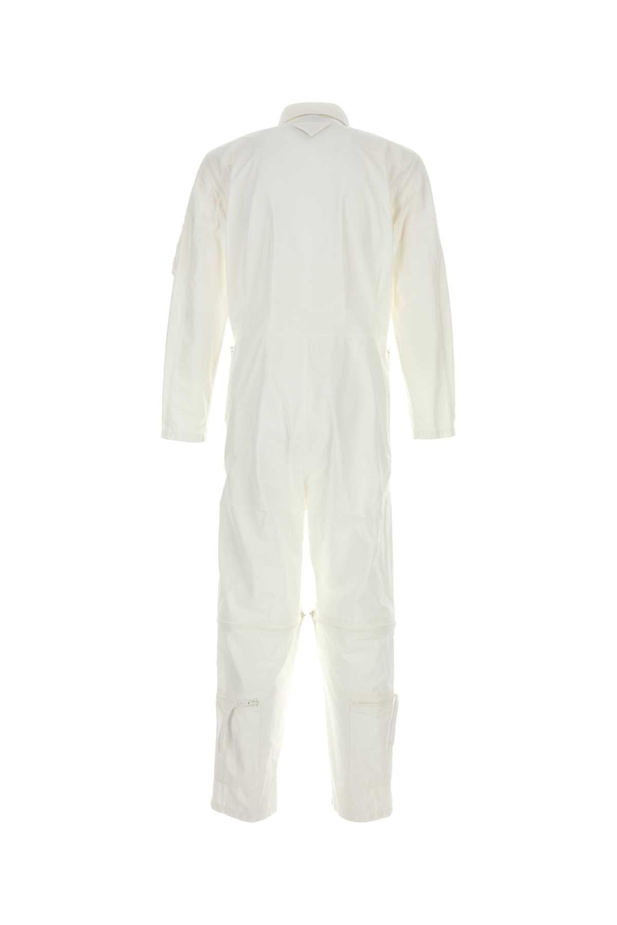 Prada Men White Cotton Jumpsuit