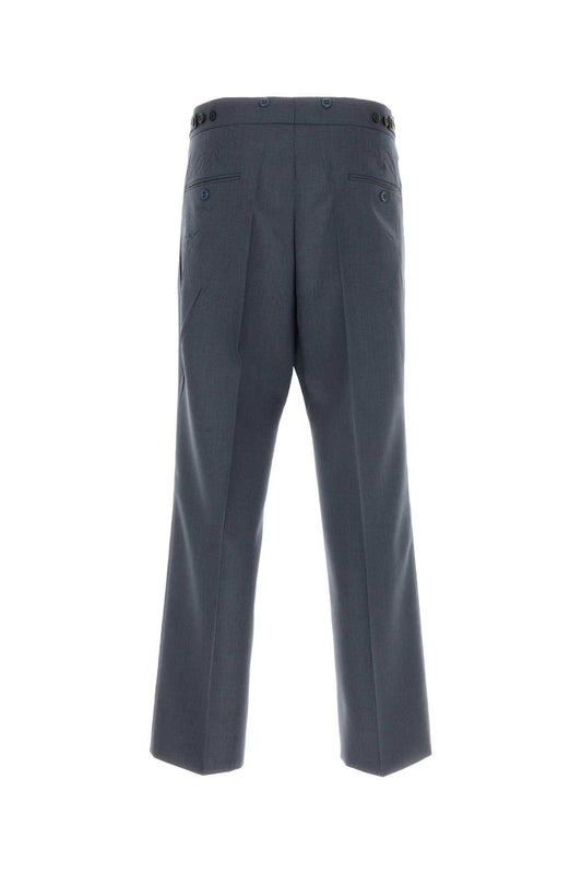Prada Men Blue Mohair Blend Pant
