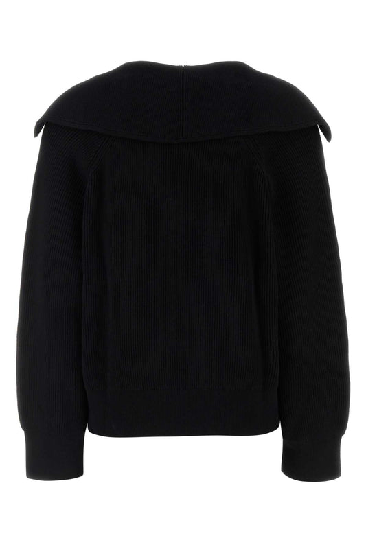 Bottega Veneta Women Black Stretch Cotton Blend Polo Shirt