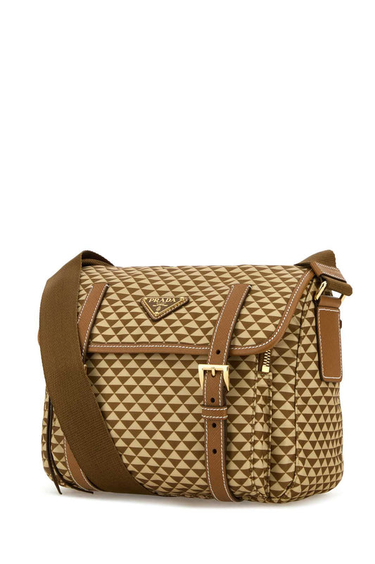 Prada Women Printed Re-Nylon Crossbody Bag