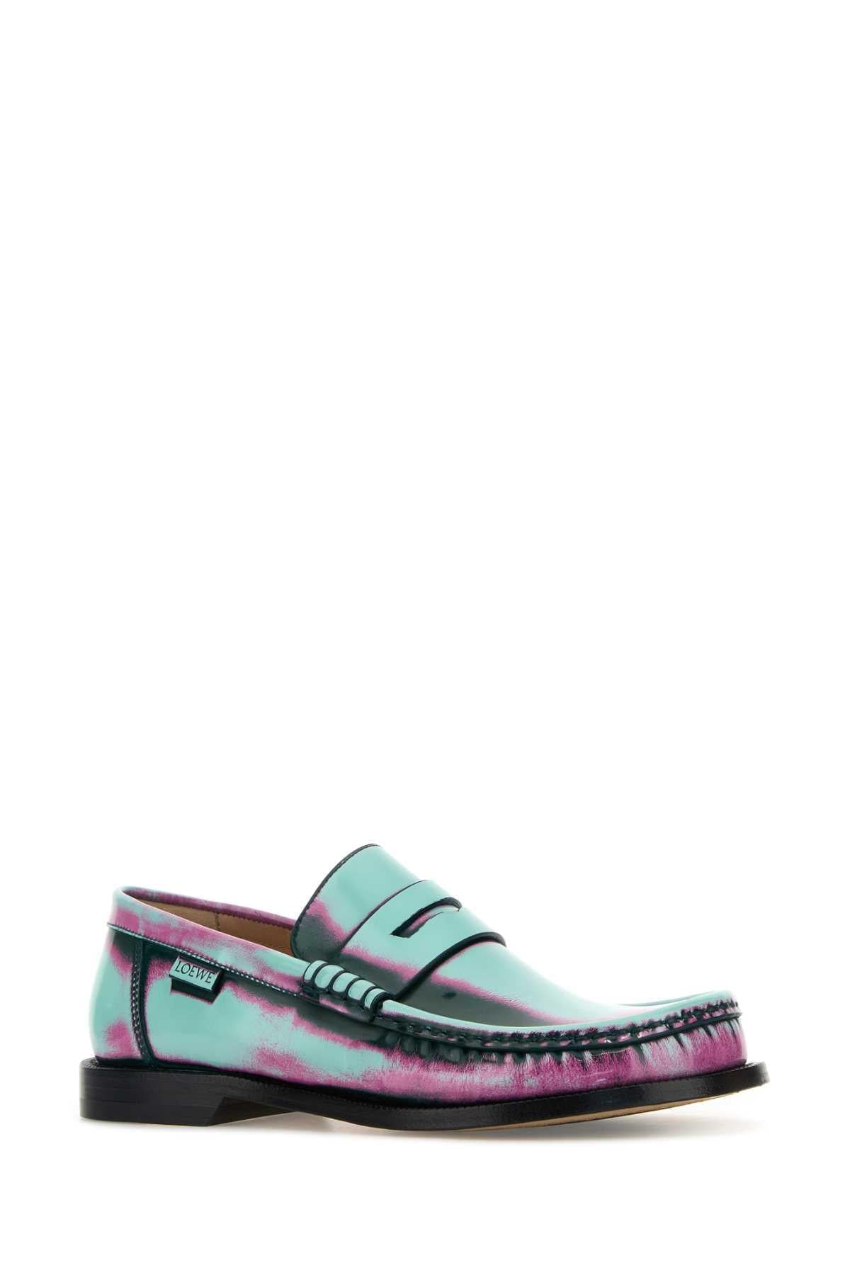 Loewe Women Multicolor Leather Campo Loafers