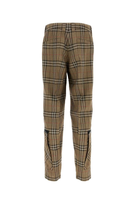 Burberry Men Embroidered Viscose Blend Cargo Pant