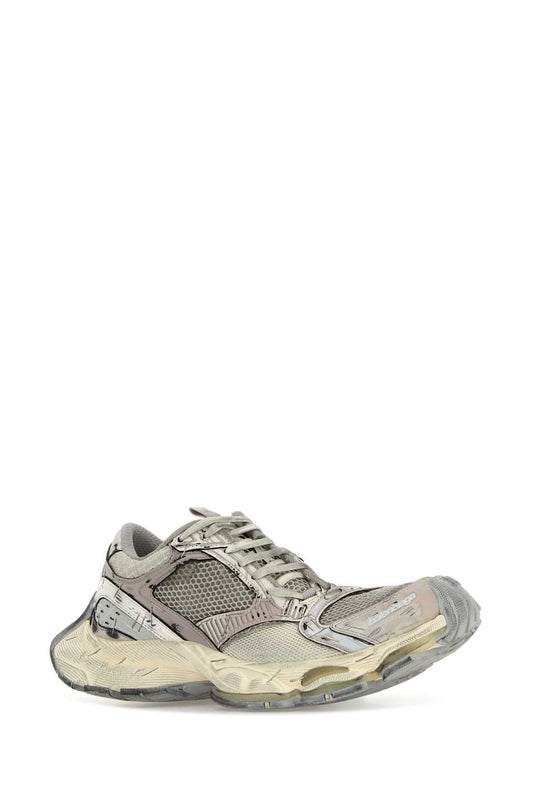 Balenciaga Women Multicolor Synthetic Leather And Mesh Stapler Sneakers