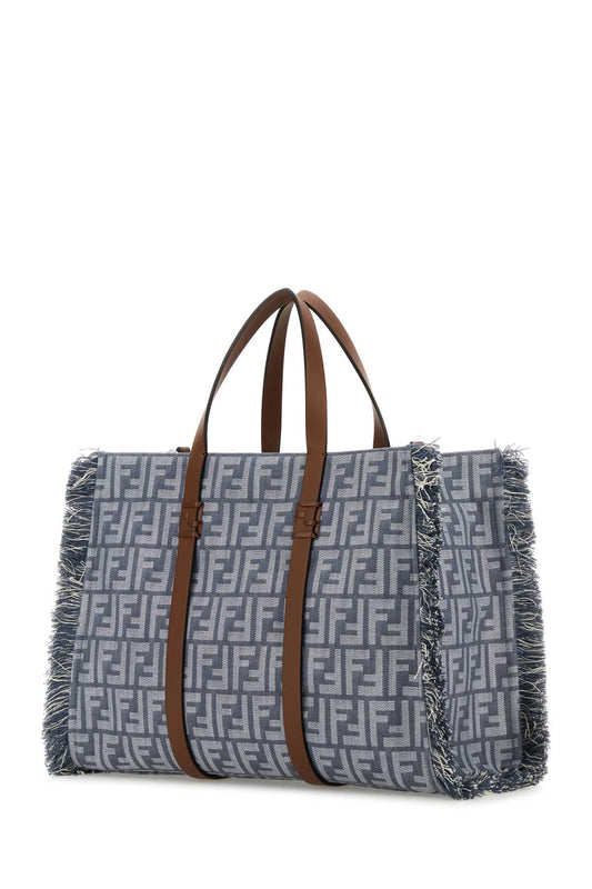 Fendi Women Embroidered Denim Summer Shopping Bag