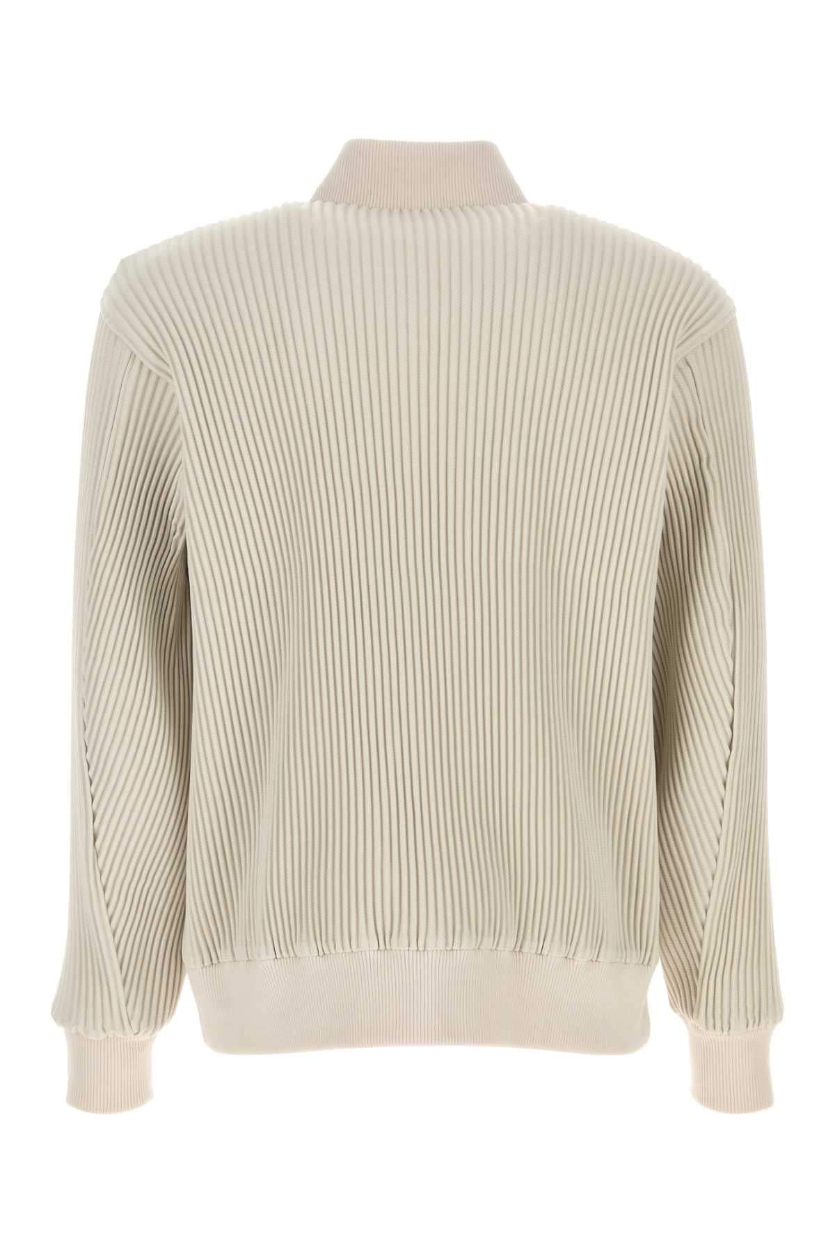 Homme Plisse' Issey Miyake Men Ivory Polyester Bomber Jacket
