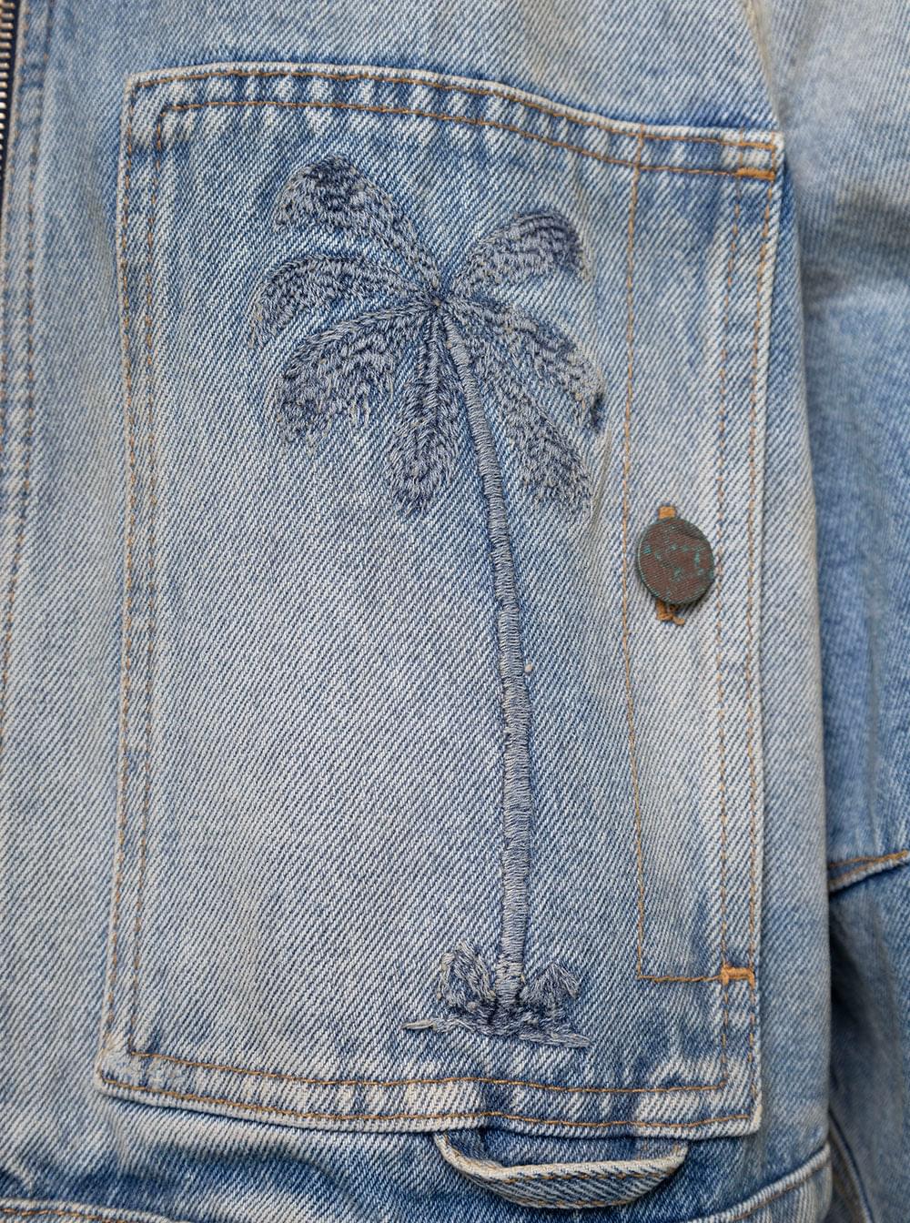 Palm Angels Women Paris Lw Cropped Denim Jacket