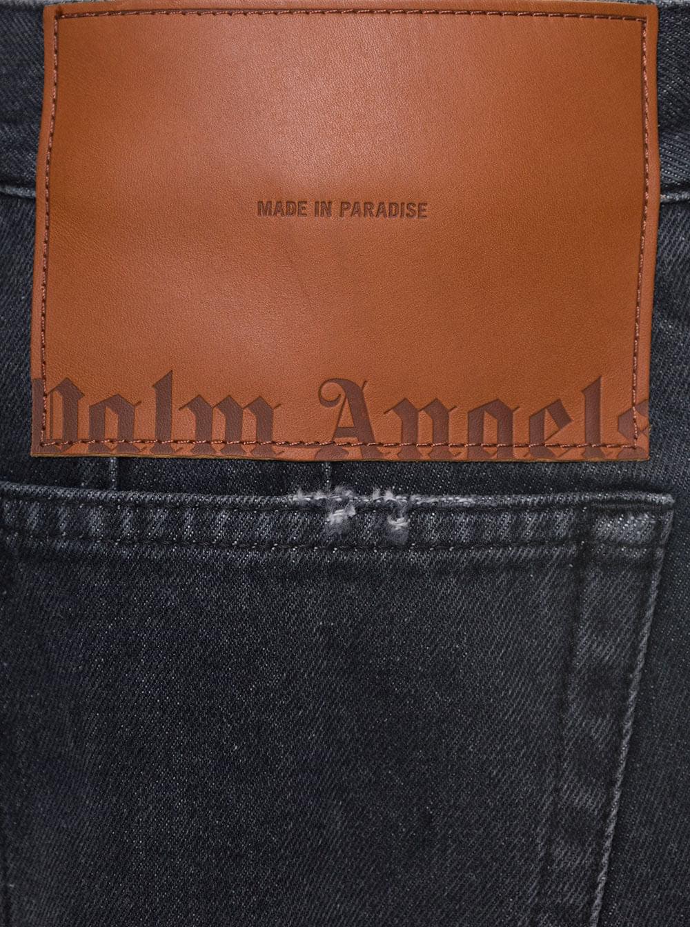 Palm Angels Women Bw Wide Denim Parachute