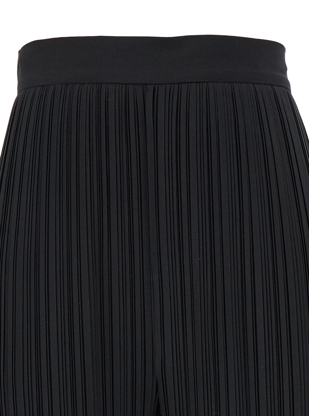 Lanvin Women Black Pleated Pants With Invisible Zip In Crêpe De Chine Woman