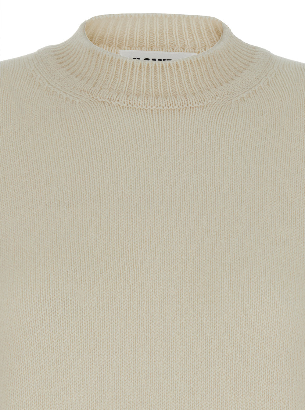 Jil Sander Women Beige Ribbed Pullover In Cashmere Woman