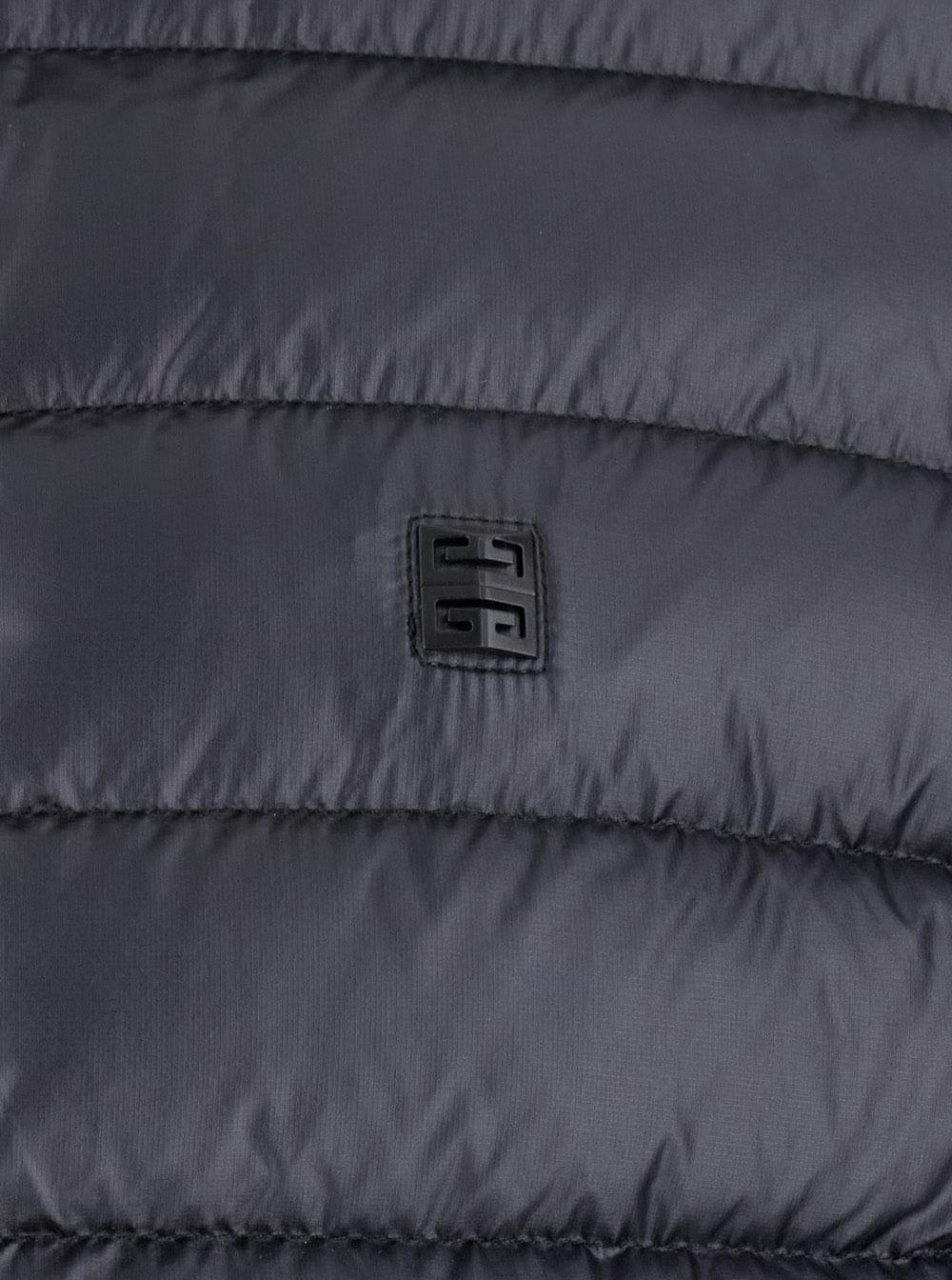 Givenchy Men Black High Neck Down Jacket With Logo Detail In Tech Fabric Man