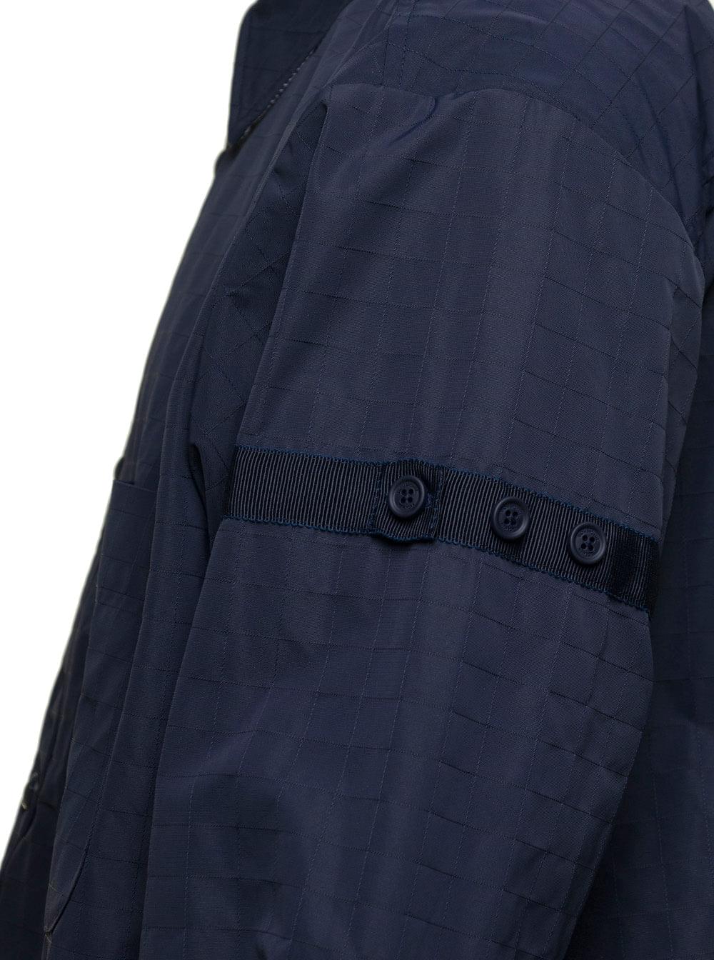 Thom Browne Men Oversized Blue Shirt With Patch Pockets In Polyamide Blend Man