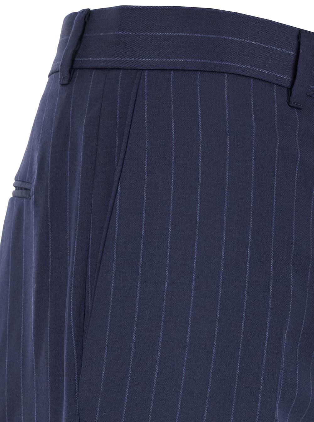 Givenchy Men Blue Flared Pants With High Waist In Wool Man