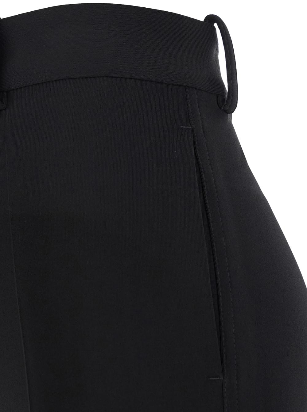 Bottega Veneta Women Black Flared Pants With Belt Loops In Viscose Blend Woman