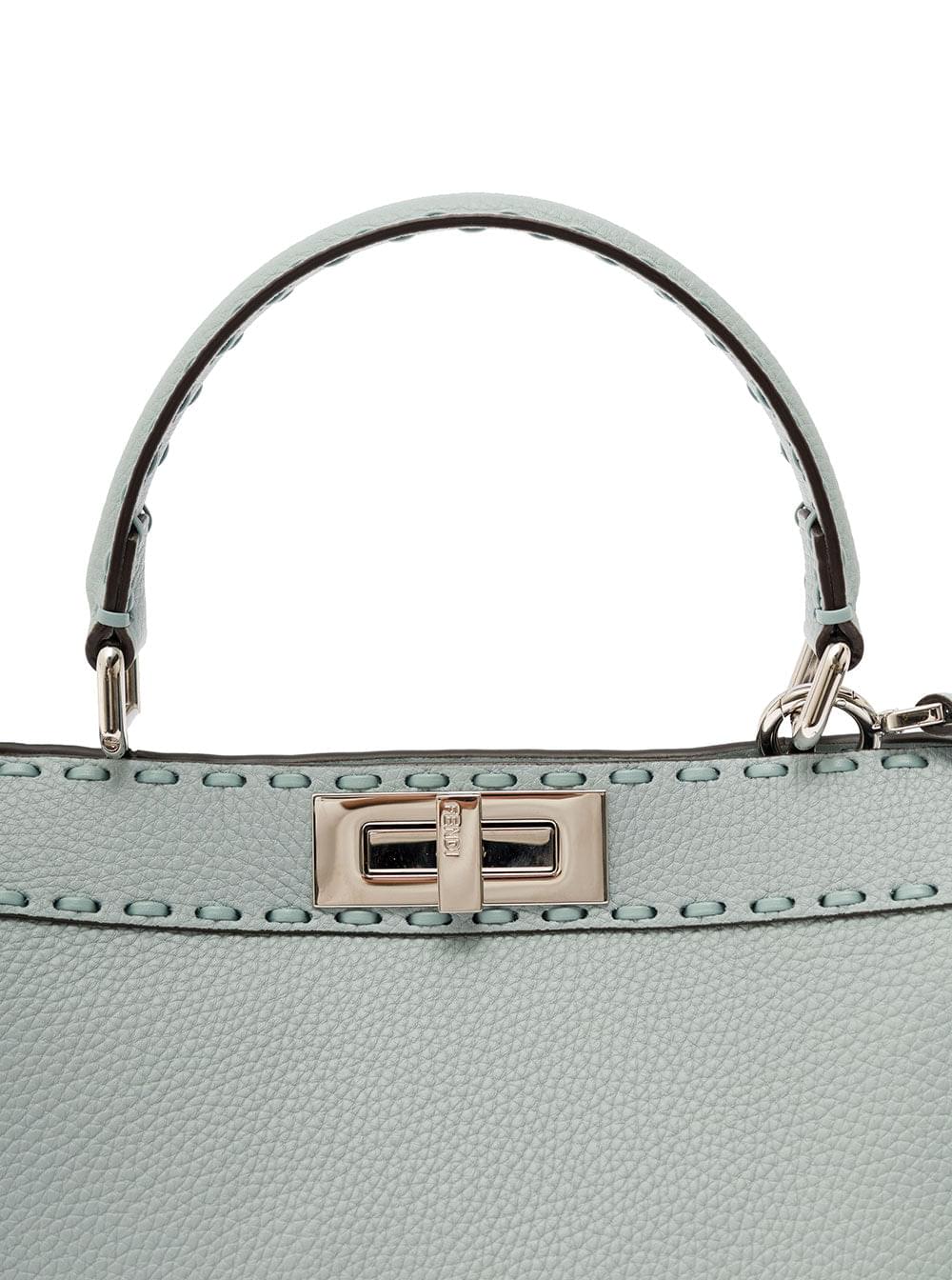 Fendi Women 'Peekaboo Iseeu Medium' Grey Handbag With 646 Hand-Sewn Topstitches Woman