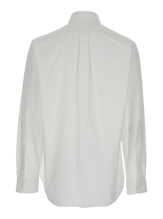 Givenchy Men White Shirt With Logo Embroidered On The Front In Cotton Man
