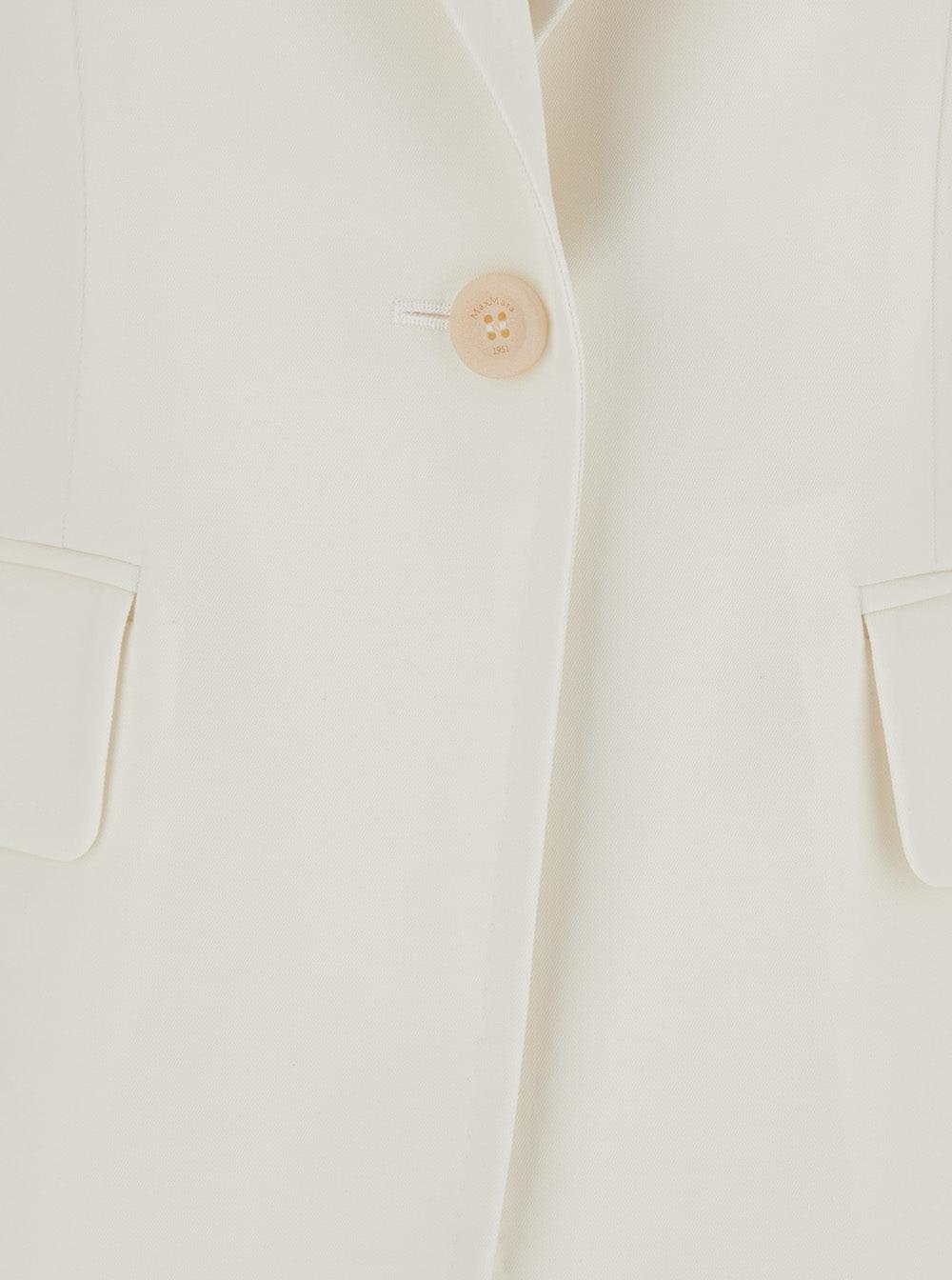 Max Mara Women 'Palchi' White Jacket With Classic Lapels In Virgin Wool Woman