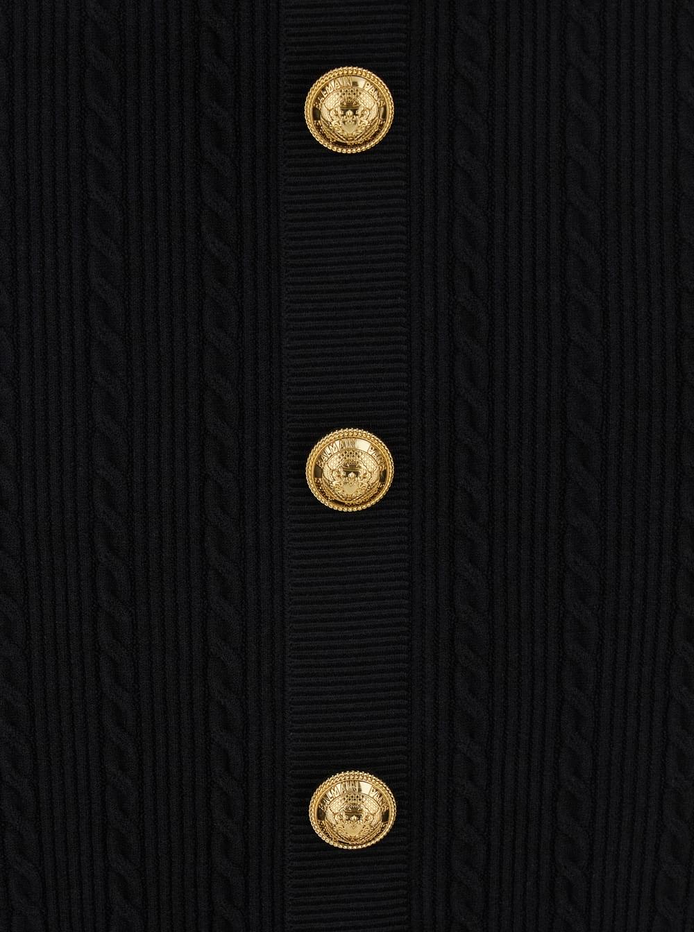 Balmain Women Black Skirt With Logo Buttons And Zip Closure In Viscose Blend Woman