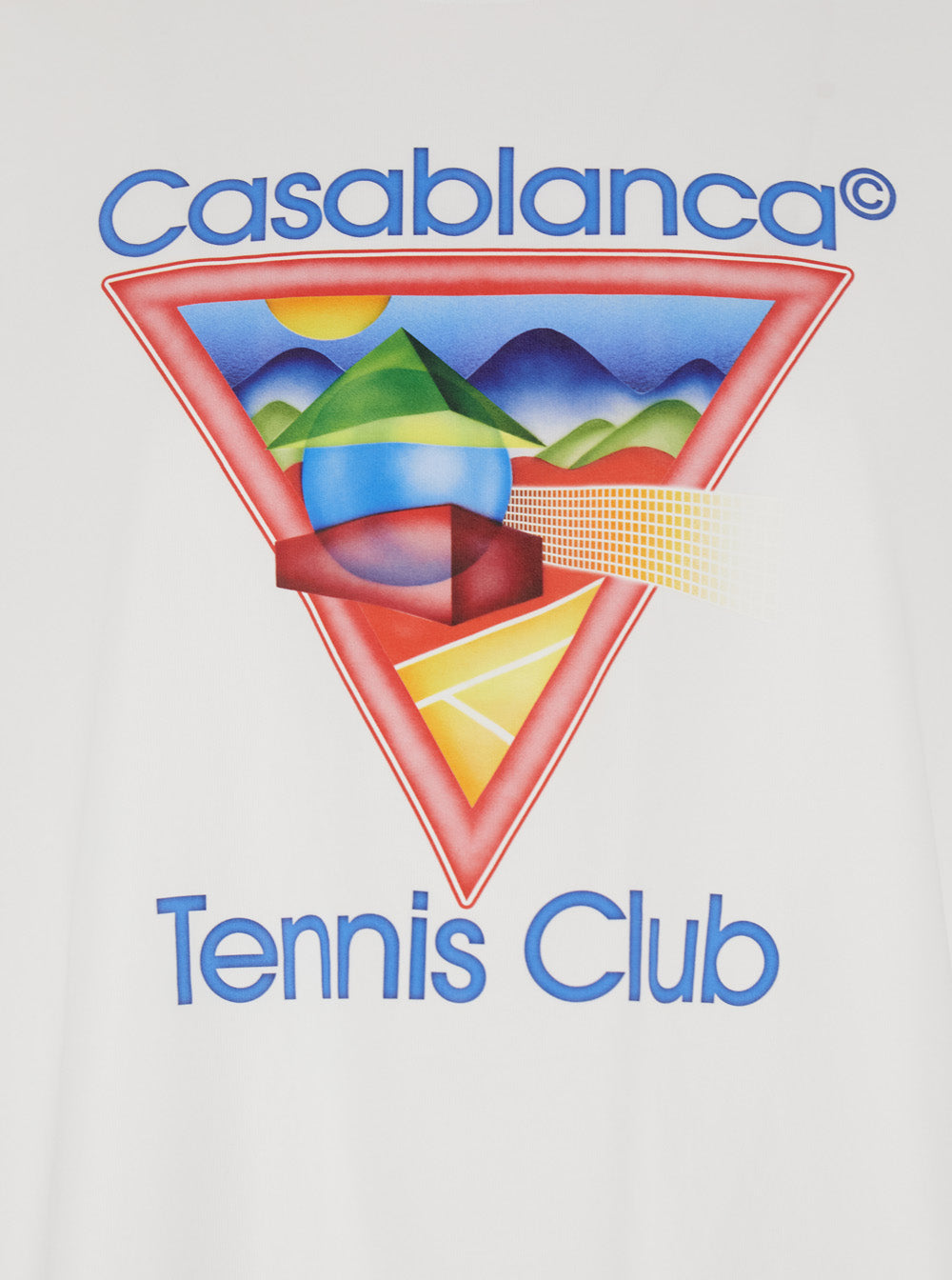 Casablanca Men White Crewneck T-Shirt With Logo On The Front In Cotton Man
