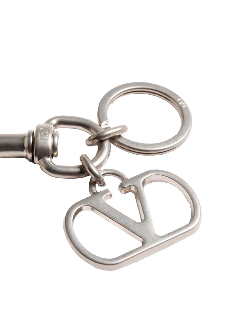 Valentino Garavani Men Metallic Keyring With Vlogo Charm In Brass Man