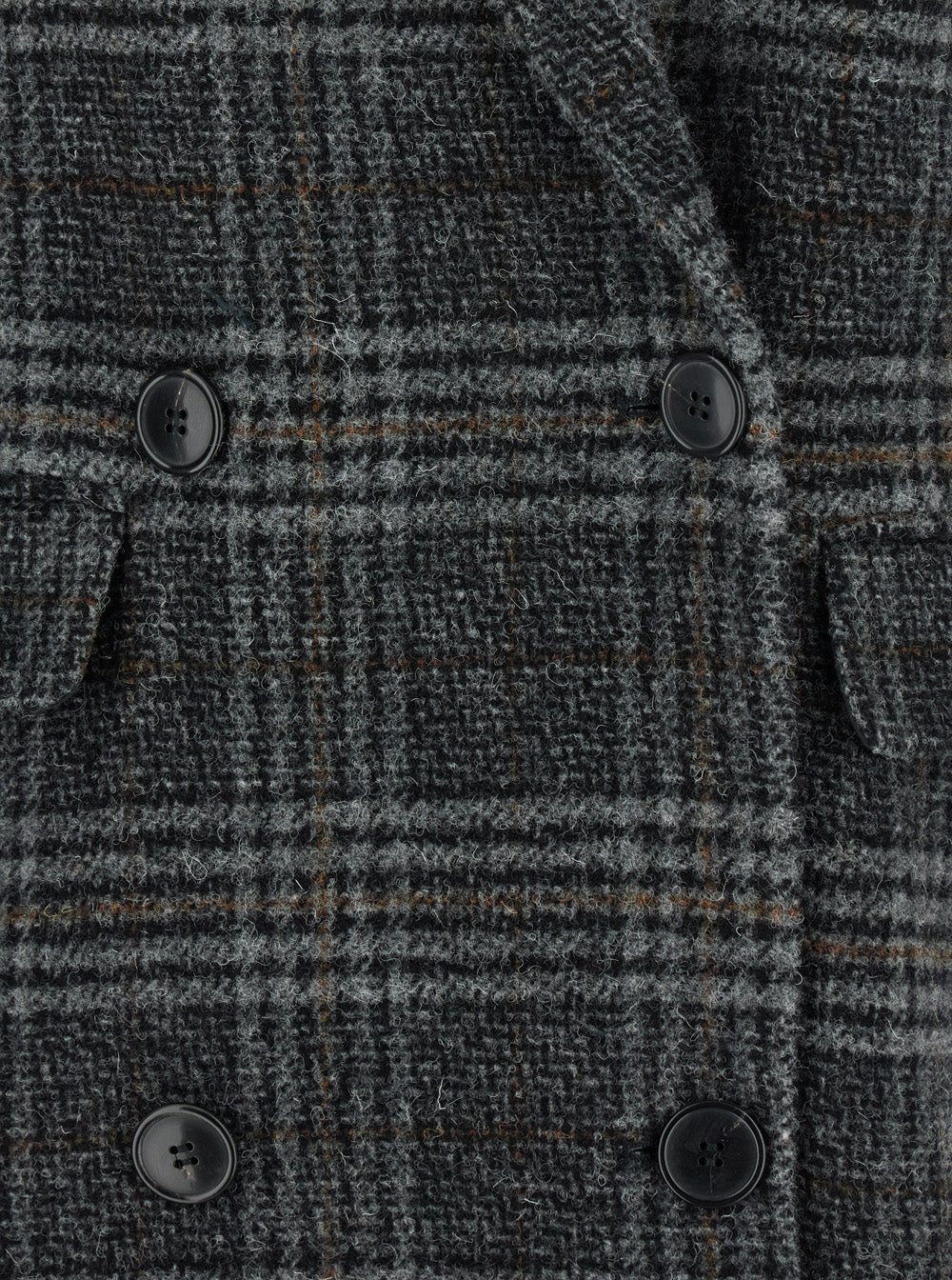 Isabel Marant Etoile Women 'Lexana' Grey Double-Breasted Coat With Peak Revers And All-Over Check Motif In Wool Woman
