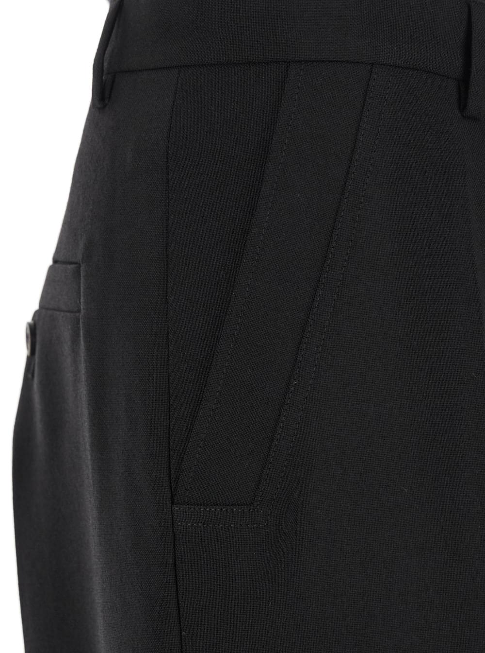 Rick Owens Men 'Geth' Black Tailored Trousers With Belt Loops In Wool Man