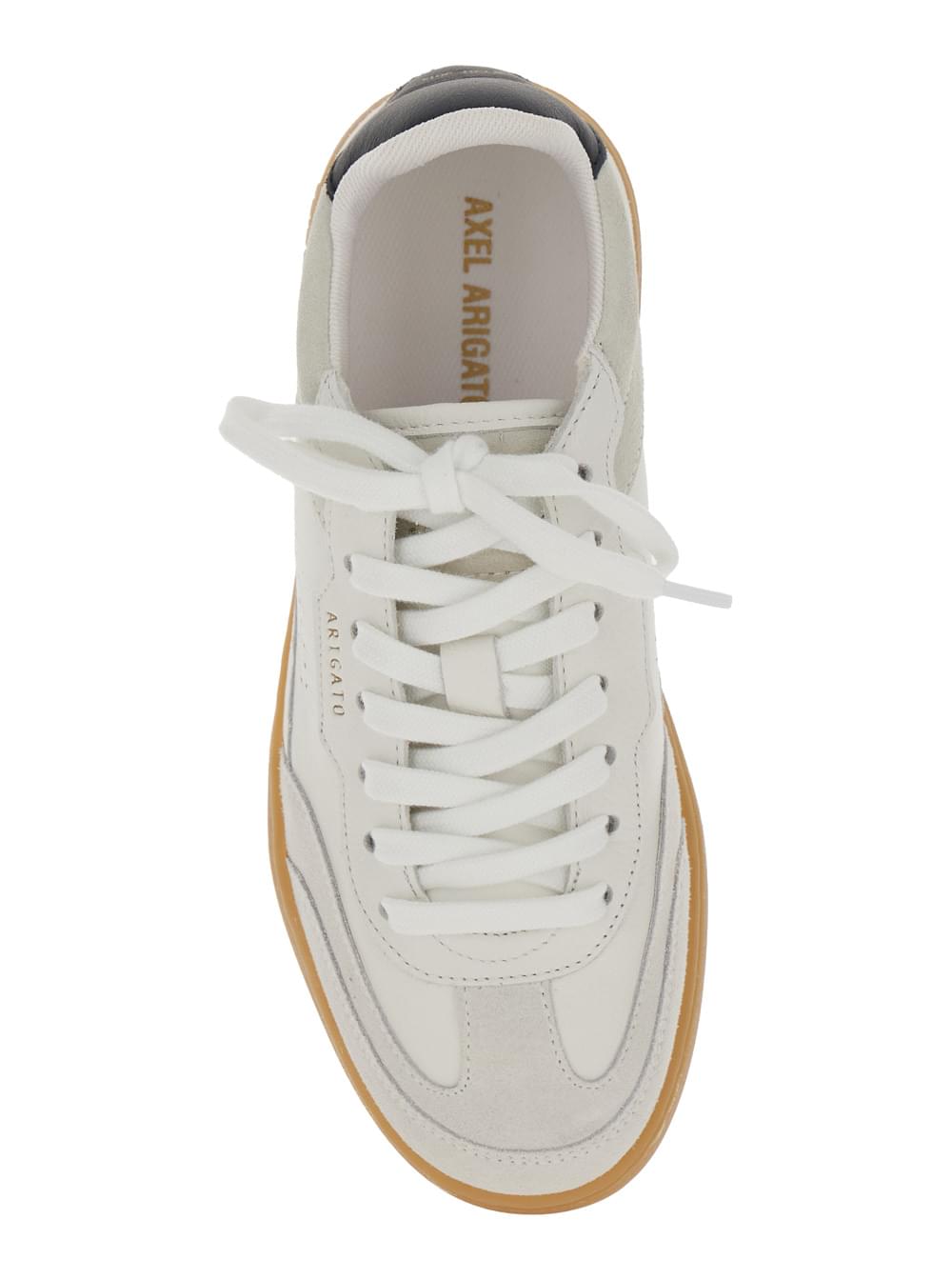 Axel Arigato Women 'Dice T-Toe' White Low Top Sneakers With Logo Patch On The Tongue And Logo Lettering On The Rear In Leather Woman