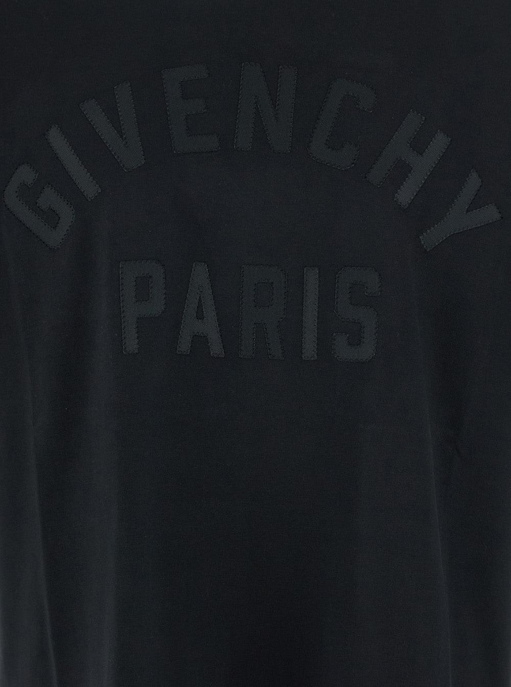 Givenchy Men Black T-Shirt With Maxi Logo On The Front In Cotton Man