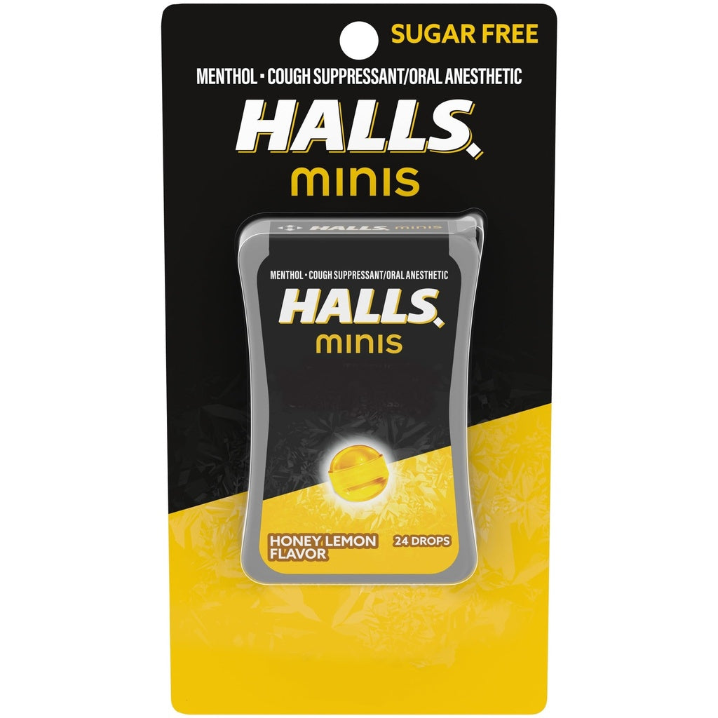 Halls Minis Cherry Flavor Sugar Free Cough Drops, 24 Drops