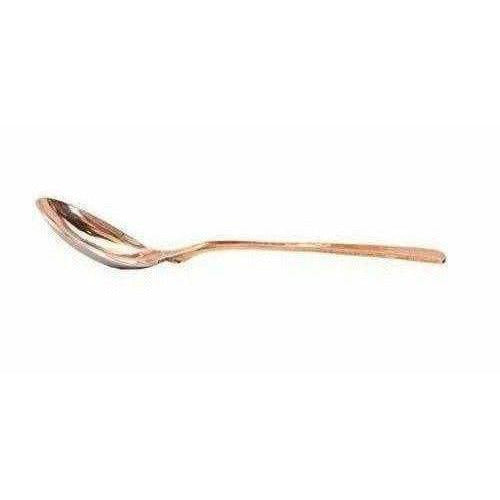 Steel Copper Casserole Bowl With Lid & 1 Serving Spoon - Set Of 2 Pieces