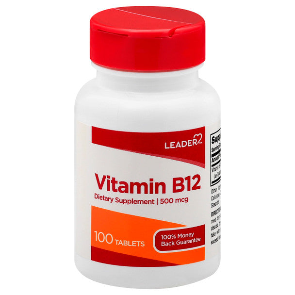 Leader Vitamin B12 500 Mcg Tablets 100Ct