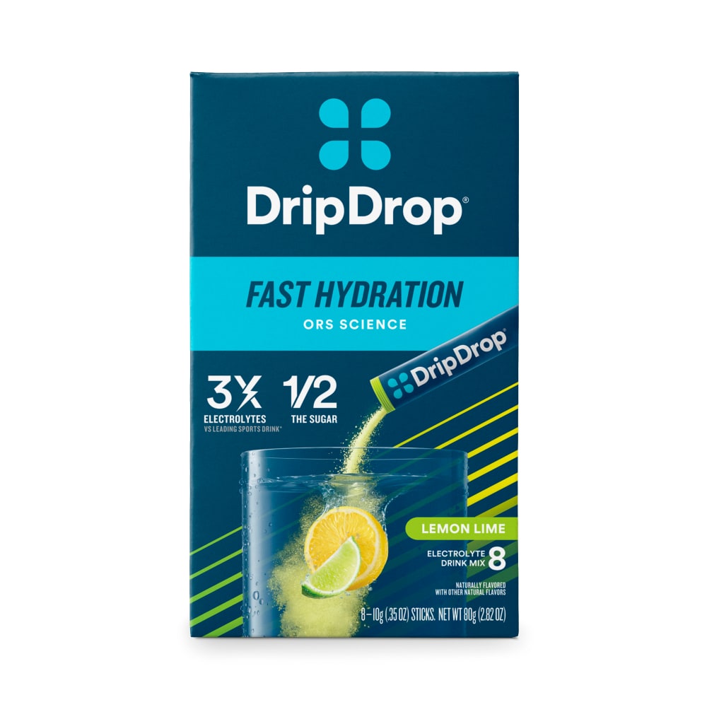 DripDrop Hydration Powder Vegan Lemon Lime 8Ct