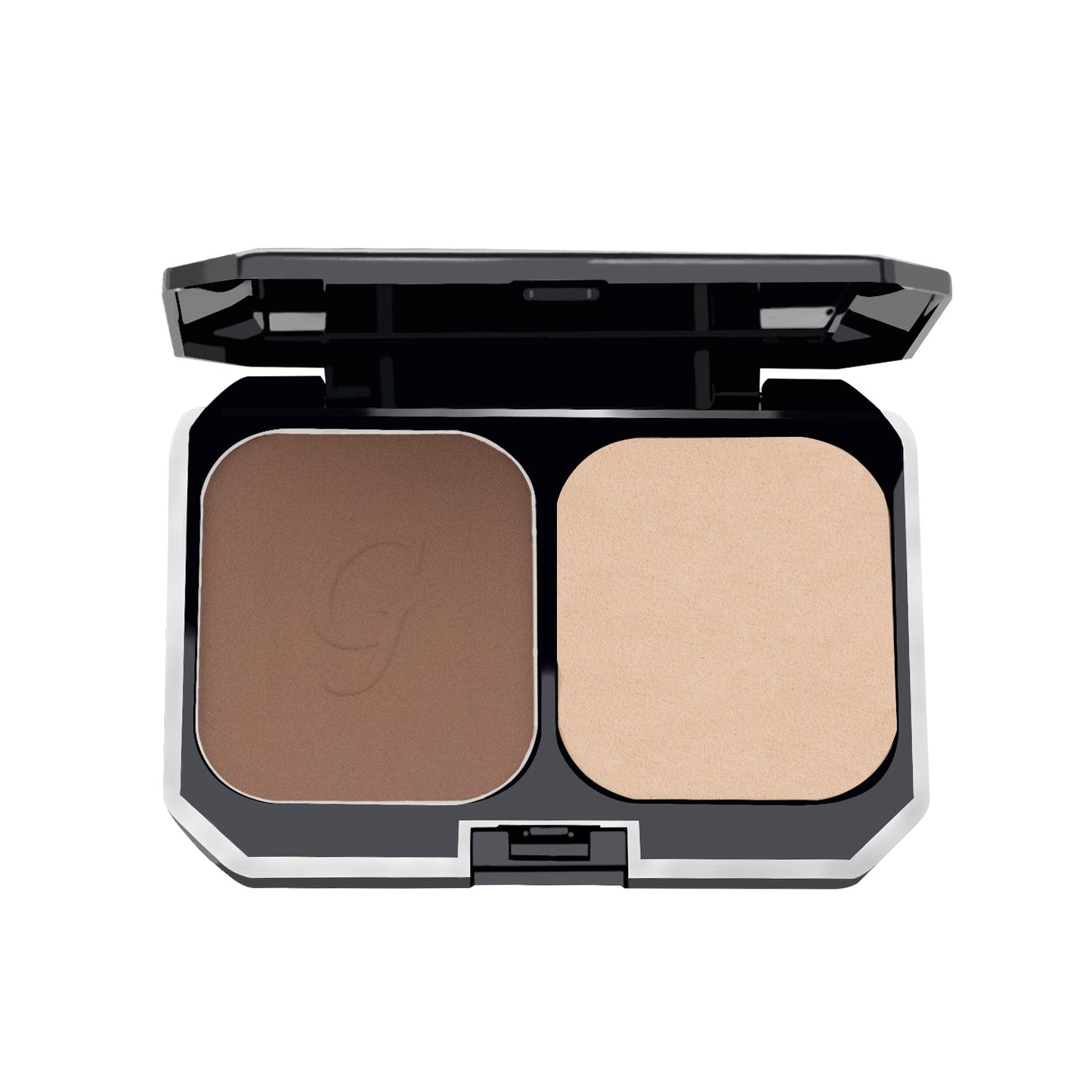 Glamgals Hollywood-U.S.A 2 In 1 Two Way Cake Compact Makeup + Foundation SPF 15, (Brown)