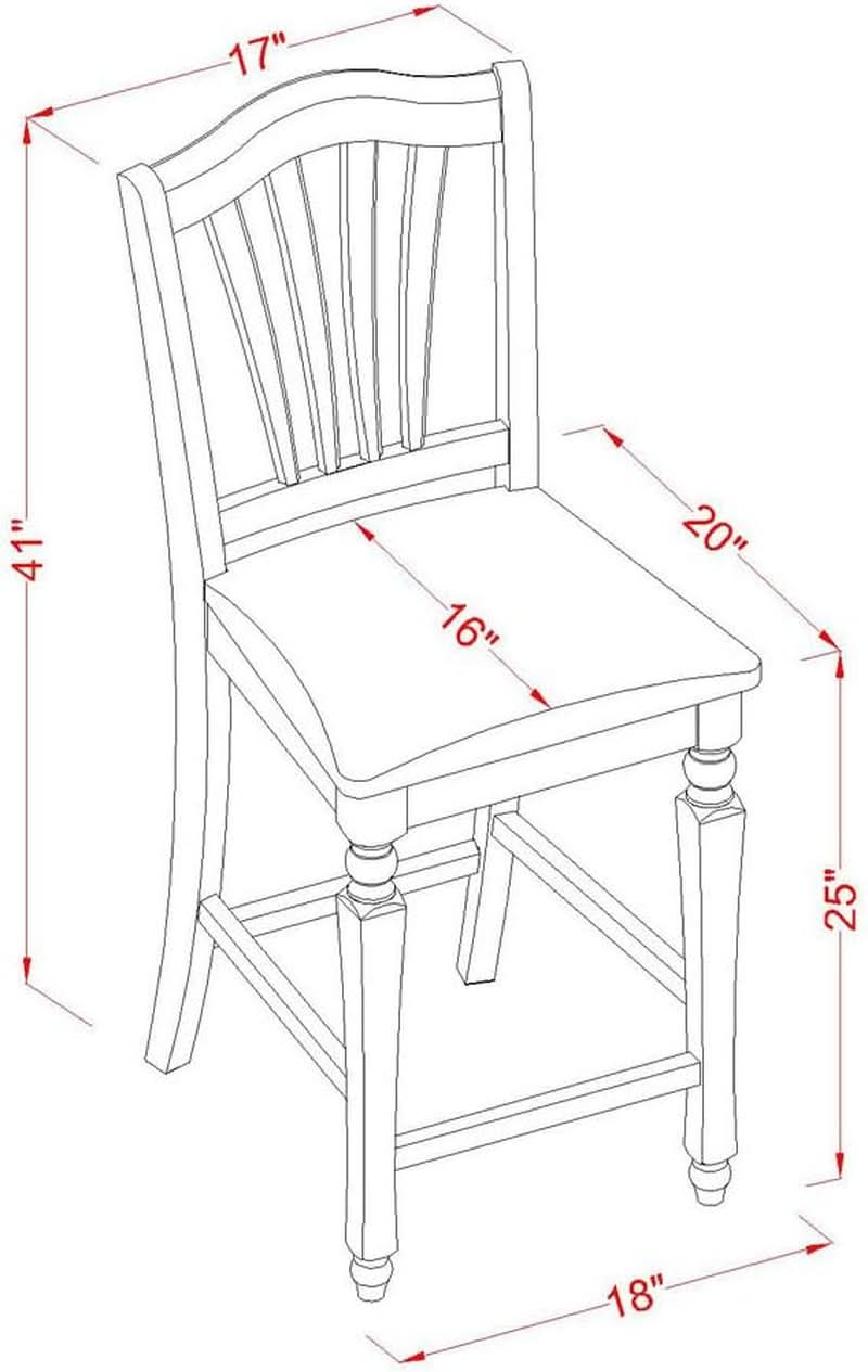 Black Counter Height Kitchen Chairs Set Of 2 For Dining