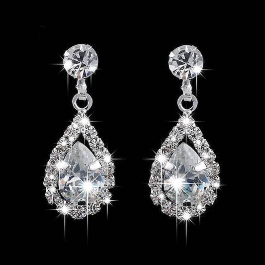 3-Piece: Women's Diamond Cubic Zirconia Necklace Earrings Set