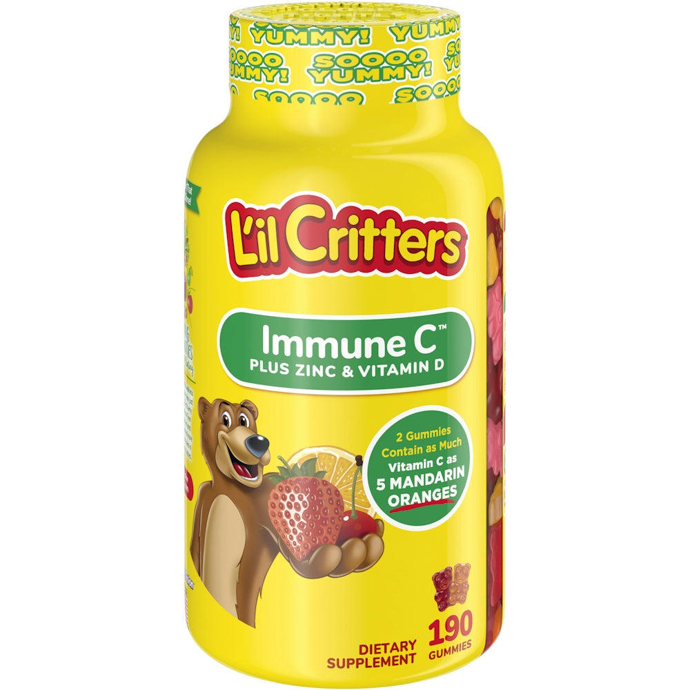 L'il Critters™ Immune C Plus Zinc Gummy Vitamins – Natural Fruit Flavors