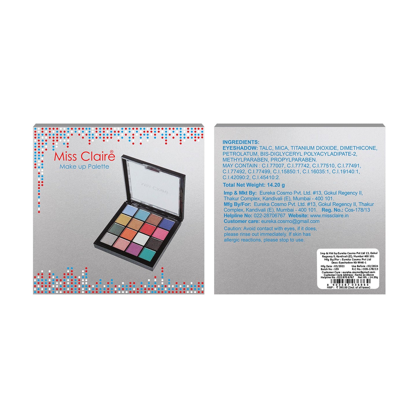 Miss Claire Make Up Palette 9946-1 (Eyeshadow Palette)