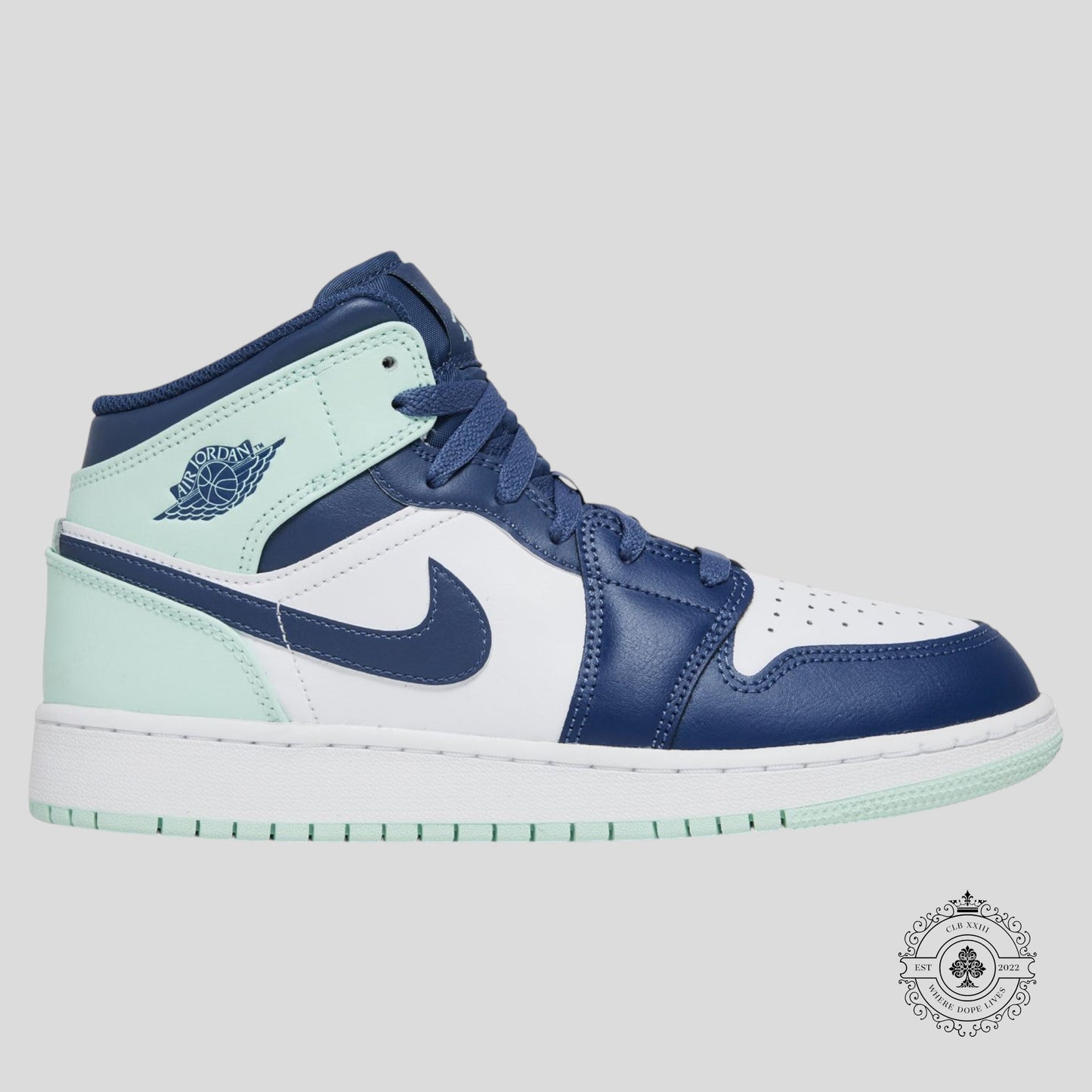 Air Jordan 1 Mid GS Mystic Navy Mint Foam