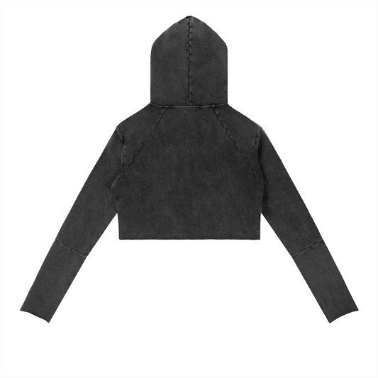 QE Muffins Vintage Washed Raw Edge Hoodie