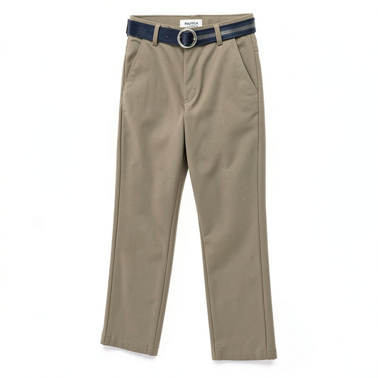 Nautica Boys Logan Belted Twill Pants, Size 8