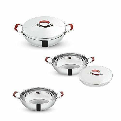 Stainless Steel Kadai with Lid - 2.5 Litres