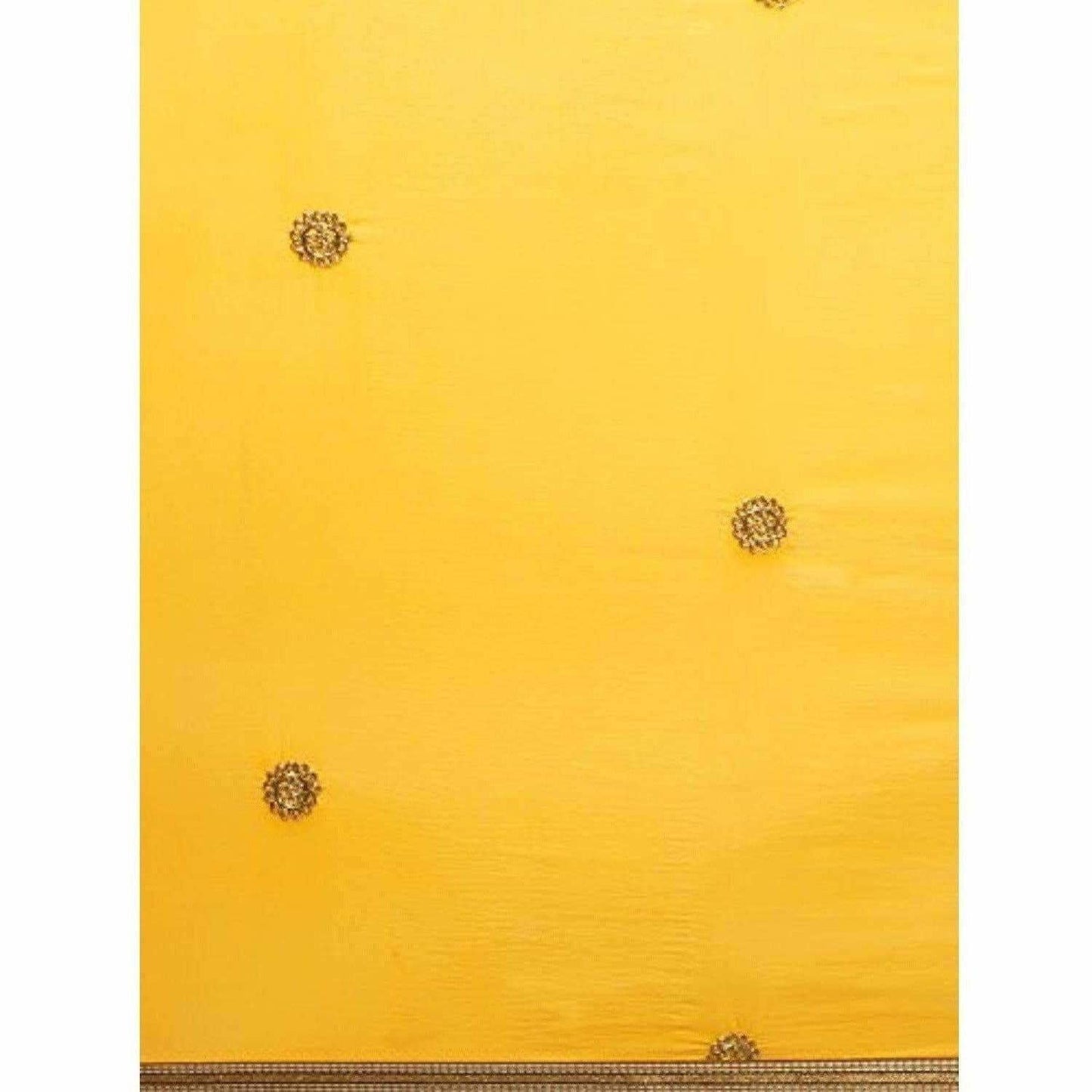 Yellow Chanderi Cotton Dress Material