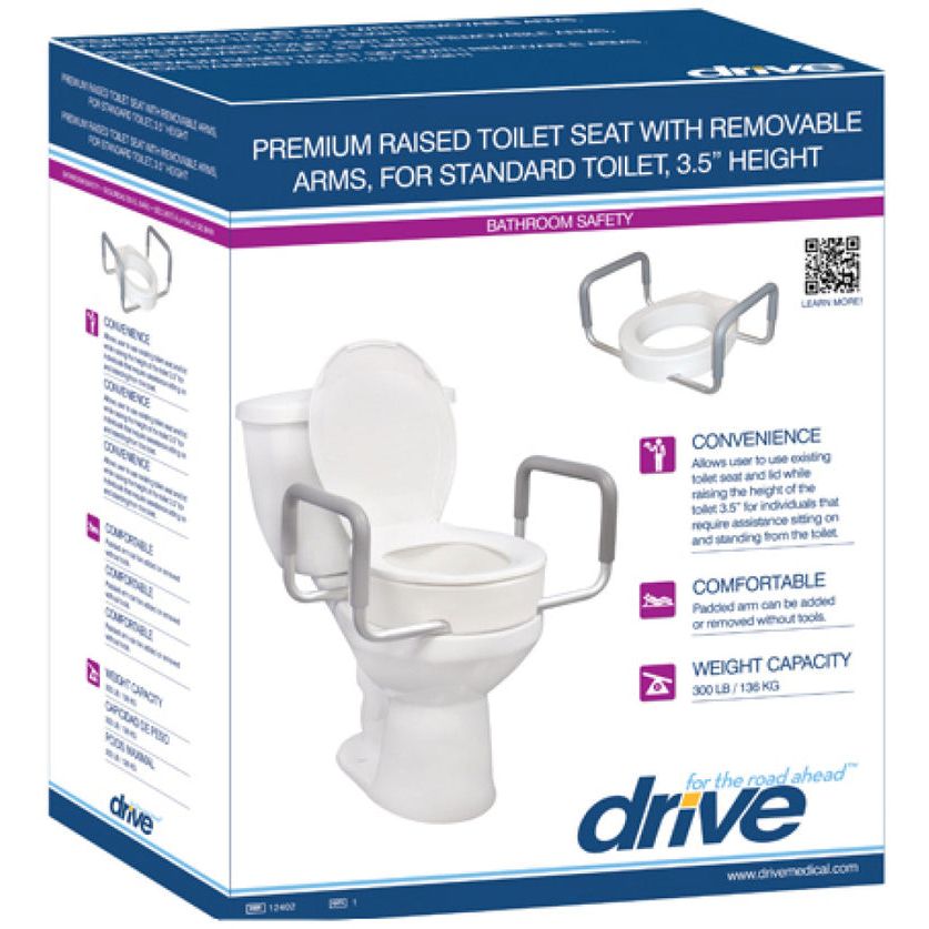 Toilet Seat Riser Eq W/Removarm