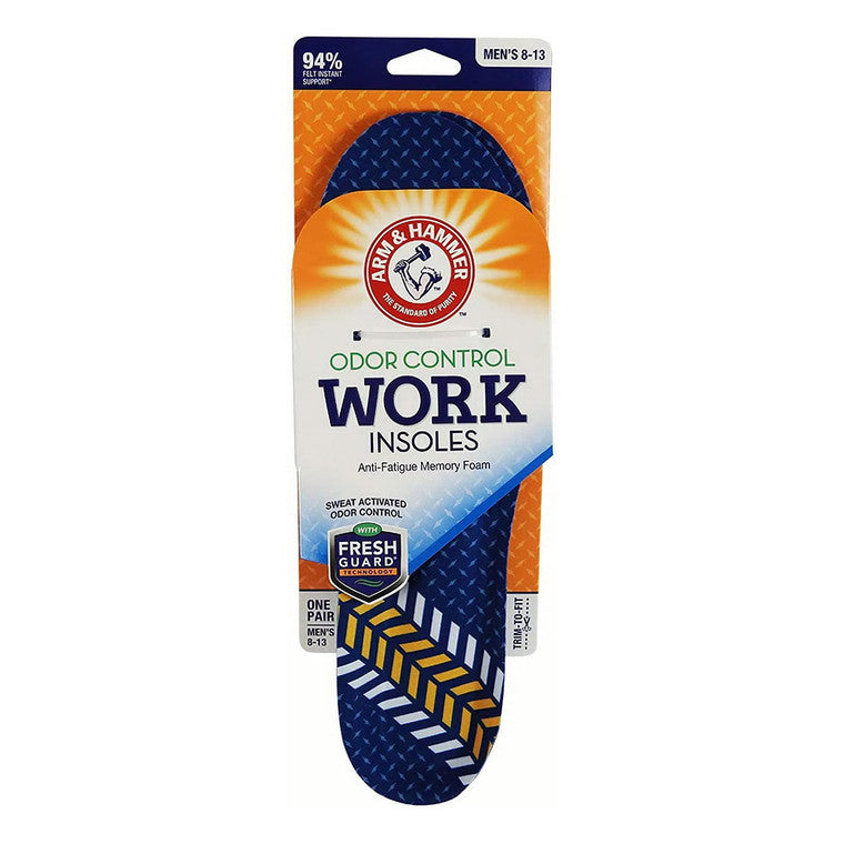 Arm & Hammer Men'S Memory Foam Work Insoles 1 Pair