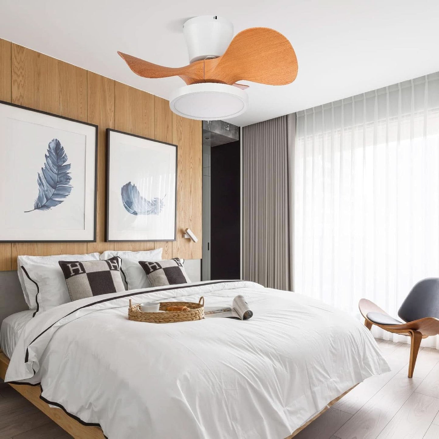 22 Inch Ceiling Fan With LED Light For Kitchen And Bedroom