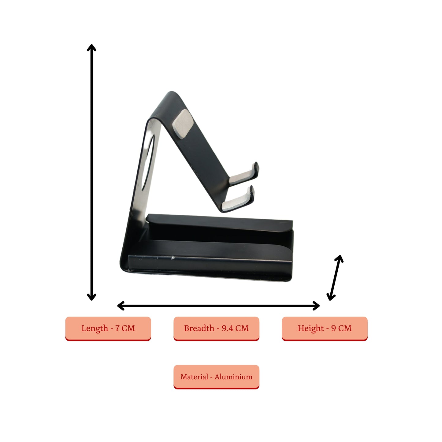 Sowpeace / White Padded Metal Phone Stand with Card Holder