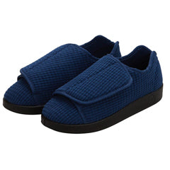 Silvert s Men’s Double-Extra Wide Slip-Resistant Slippers For Seniors 13 Navy